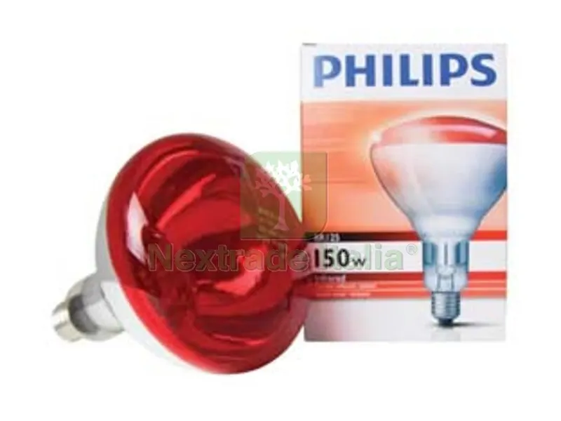 2PZ Lampada Riscaldante Philips a Raggi Infrarossi in Vetro Duro - IR R125 240V E27 - 150W — Illuminazione — rif. FERX.FER463232 2PZ Lampada Riscaldante Philips a Raggi Infrarossi in Vetro Duro - IR R125 240V E27 - 150W — Illuminazione — rif. FERX.FER463232