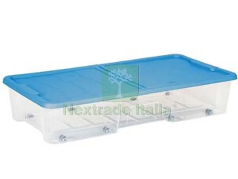 12PZ Contenitore Sottoletto Masterbox Colore Trasparente/Blu ART.511 - cm.77x39x15h. - lt.35 — Casalinghi e organizzazione — rif. FERX.FER463522 12PZ Contenitore Sottoletto Masterbox Colore Trasparente/Blu ART.511 - cm.77x39x15h. - lt.35 — Casalinghi e organizzazione — rif. FERX.FER463522