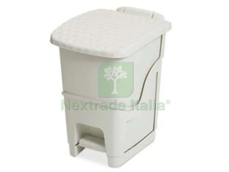 10PZ Pattumiera Rattan Bianco LT.18 ART.441 - cm.28x35x40h. - lt.18 — Casalinghi e organizzazione — rif. FERX.FER463577