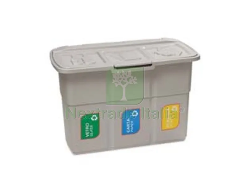 5PZ Pattumiera Ecopat 3 Scomparti per Raccolta Differenziata ART.433 - cm.75x37x50h. — Casalinghi e organizzazione — rif. FERX.FER463591 5PZ Pattumiera Ecopat 3 Scomparti per Raccolta Differenziata ART.433 - cm.75x37x50h. — Casalinghi e organizzazione — rif. FERX.FER463591