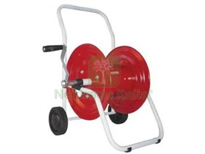 AVVOLGITUBO CARRELLATO CON RUOTE IN PLASTICA - capacità mt.30 di tubo ø est. mm.15 — Tubi e raccordi — rif. FERX.FER464048