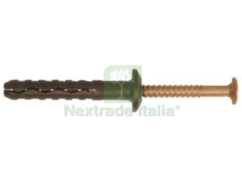 200PZ Tassello Premontato in Nylon Bordo Piatto con Vite Inox A2 Ramata TBB - ø mm.6x40 vite ø mm.3,8x45 spess.fissaggio mm.10 — Tasselli e ancoraggi — rif. FERX.FER467766