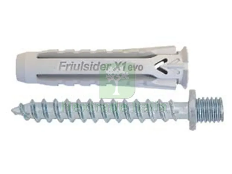100PZ Tassello in Nylon Universale Vite Doppio Filetto Zincata Bianca X1 EVO - ø mm.6x30 vite doppio filetto ø mm.6 — Tasselli e ancoraggi — rif. FERX.FER467902 100PZ Tassello in Nylon Universale Vite Doppio Filetto Zincata Bianca X1 EVO - ø mm.6x30 vite doppio filetto ø mm.6 — Tasselli e ancoraggi — rif. FERX.FER467902