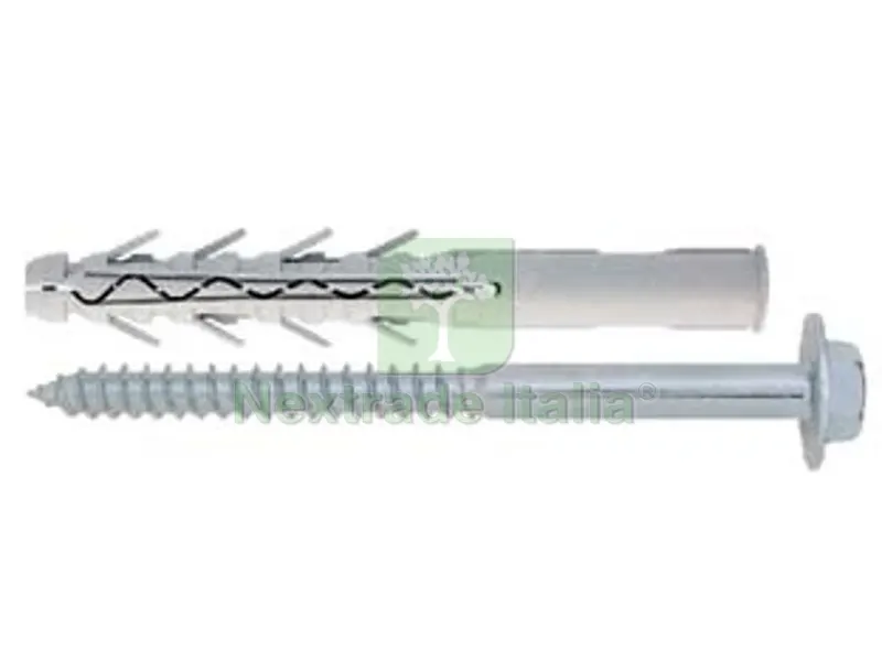 25PZ Tassello Prolungato in Nylon con Vite TER Zincata Bianca Tupp - ø mm.16x200 vite ø mm.12x210 spes.fissag.mm.105 — Tasselli e ancoraggi — rif. FERX.FER468039 25PZ Tassello Prolungato in Nylon con Vite TER Zincata Bianca Tupp - ø mm.16x200 vite ø mm.12x210 spes.fissag.mm.105 — Tasselli e ancoraggi — rif. FERX.FER468039