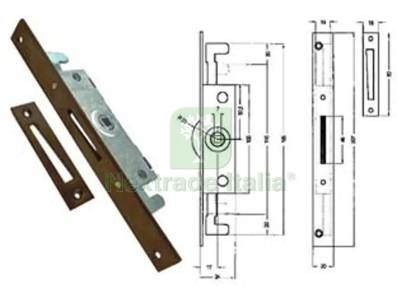 10PZ Cremonese Triplice Chiusura per Finestra Bordo Quadro Bronzato — Maniglie e pomelli — rif. FERX.FER469531