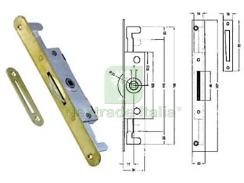 10PZ Cremonese Triplice Chiusura per Finestra Bordo Tondo Ottonato - entrata mm.17 — Maniglie e pomelli — rif. FERX.FER469548 10PZ Cremonese Triplice Chiusura per Finestra Bordo Tondo Ottonato - entrata mm.17 — Maniglie e pomelli — rif. FERX.FER469548