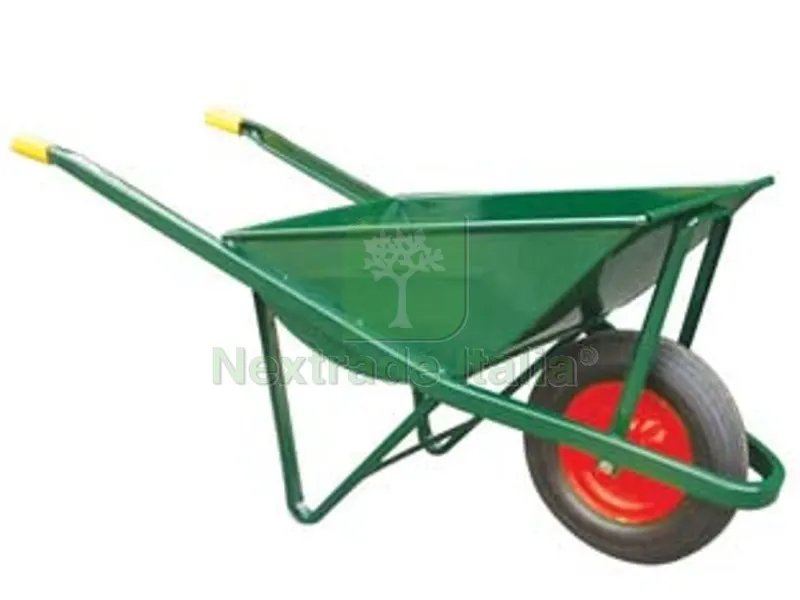 Carriola per Edilizia con Vasca Verde Zincata Saldata LT.70 - vasca verde zincata saldata lt.70 spessore 14/10 — Attrezzi da giardino — rif. FERX.FER470346