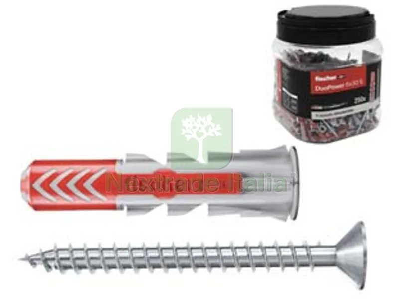 Tassello in Nylon con Vite Promopack "duopower" - ø mm.6x30 conf.pz.250 — Tasselli e ancoraggi — rif. FERX.FER470452