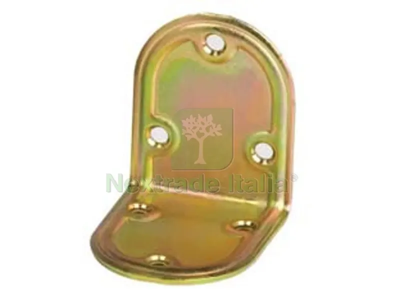 25PZ Piastra di Giunzione Piegata AD Angolo Arrotondata ART.971 - mm.100x100 - spessore mm.2,2 — Piastre e angolari — rif. FERX.FER472395