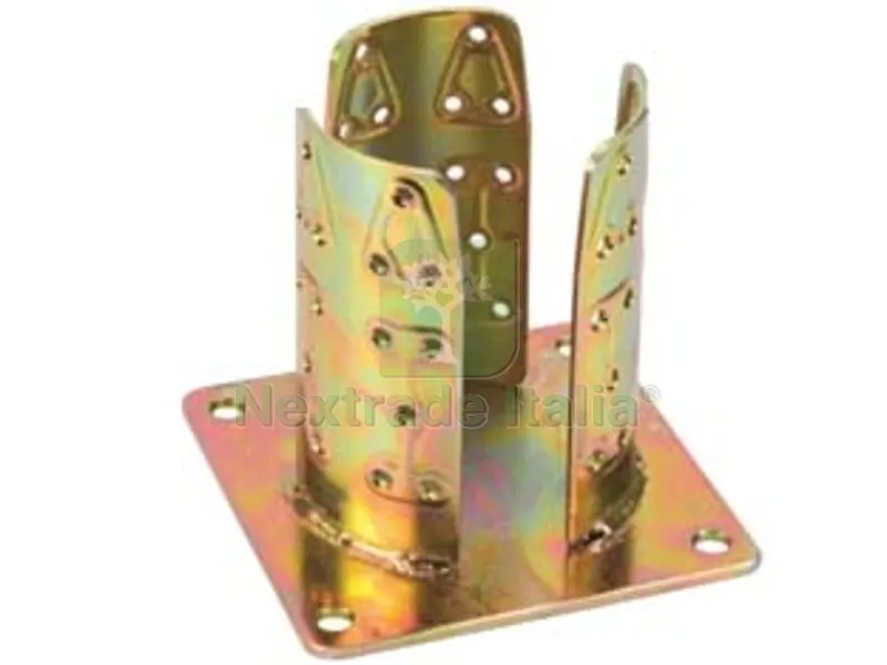 SUPPORTO A PAVIMENTO CON PIASTRA PER PALO TONDO ART.922 - ø mm.122 base mm.150x150 — Ferramenta per legno e mobili — rif. FERX.FER472470