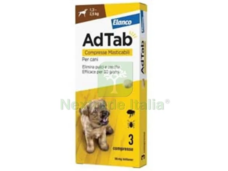 Adtab Compresse Masticabili per Cani KG.1,3-2,5 - 3 compresse da mg.56,25 di lotilaner — Cani — rif. FERX.FER473682