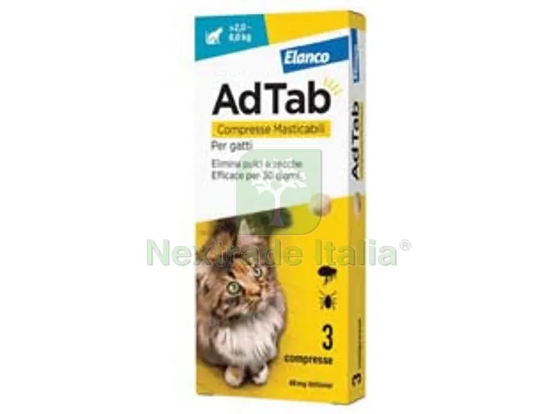 ADTAB COMPRESSE MASTICABILI PER GATTI KG.2-8 - 3 compresse da mg.48 di lotilaner — Gatti — rif. FERX.FER473743
