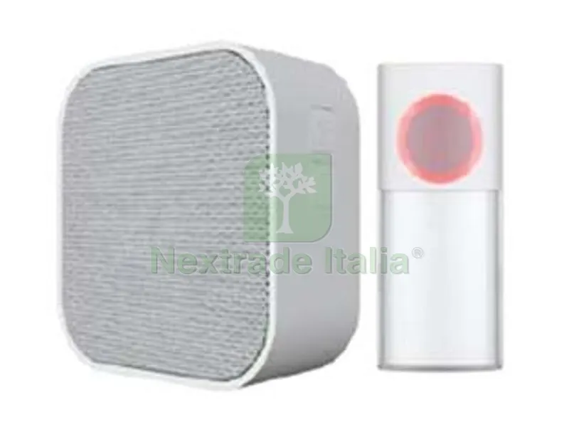 CAMPANELLO WIRELESS BATDOOR - colore bianco con finitura in tessuto grigio — Ferramenta porte e finestre — rif. FERX.FER474214 CAMPANELLO WIRELESS BATDOOR - colore bianco con finitura in tessuto grigio — Ferramenta porte e finestre — rif. FERX.FER474214