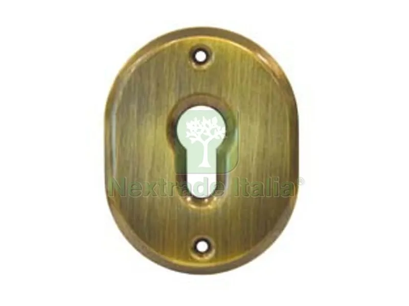 5PZ Bocchetta Ovale in Ottone Brunito per Cilindri Sagomati 316L - mm.70x90h spessore mm.4 — Serrature e cilindri — rif. FERX.FER475136