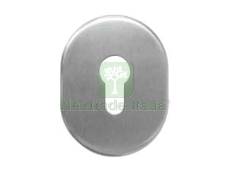 5PZ Bocchetta Ovale in Ottone Cromo Satinato per Cilindri Sagomati 316L/SV - mm.64x84h spessore mm.6 — Serrature e cilindri — rif. FERX.FER475143 5PZ Bocchetta Ovale in Ottone Cromo Satinato per Cilindri Sagomati 316L/SV - mm.64x84h spessore mm.6 — Serrature e cilindri — rif. FERX.FER475143