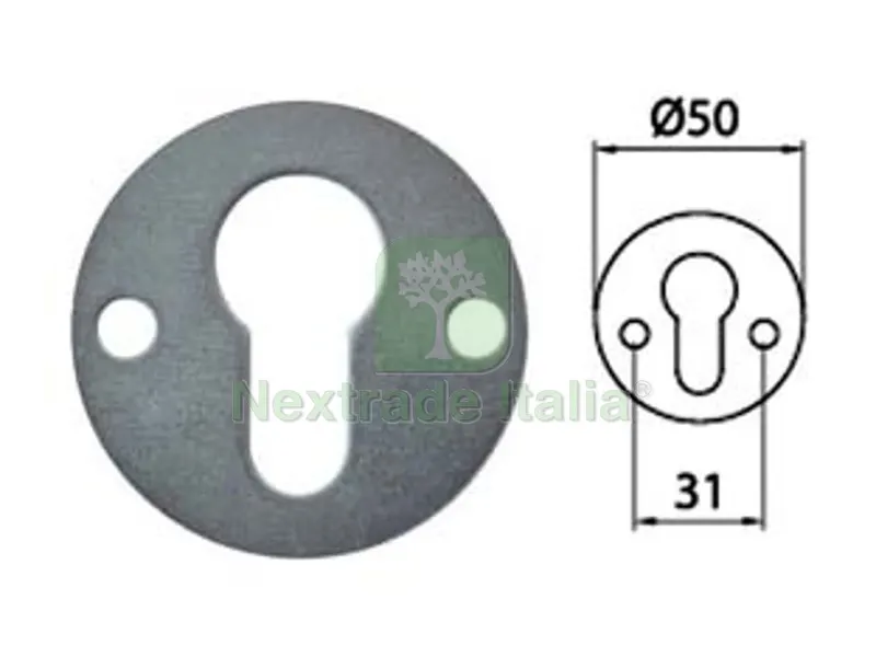 20PZ SPESSORE DEFENDER 315A - ø mm.50, spessore mm.2, interfori mm.31 — Serrature e cilindri — rif. FERX.FER475280 20PZ SPESSORE DEFENDER 315A - ø mm.50, spessore mm.2, interfori mm.31 — Serrature e cilindri — rif. FERX.FER475280