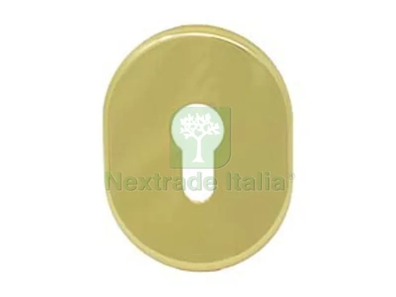 Bocchetta Ovale in Ottone Lucido per Cilindri Sagomati 316L/SV - mm.64x84h spessore mm.6 — Serrature e cilindri — rif. FERX.FER475297