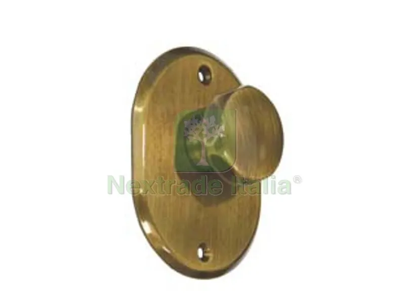 Mostrina Ovale con Pomolo in Ottone Brunito 331/35 - mm.70x90h. sp. mm.4 - pomolo mm.35 — Maniglie e pomelli — rif. FERX.FER475440