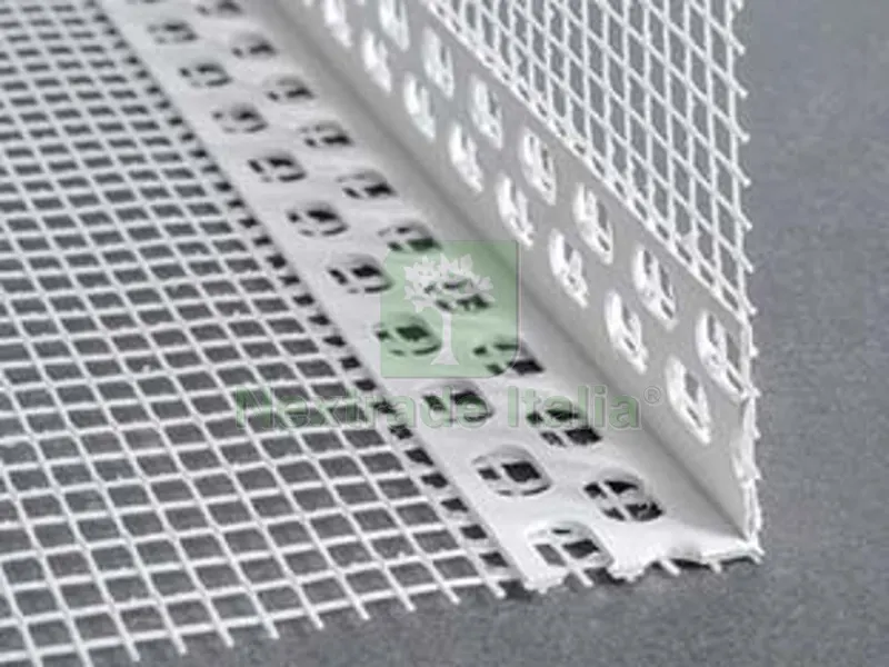 50PZ Paraspigolo Intonaco con Rete - mm.22x22x mt.2,5 - rete maglia cm.12x8 — Isolanti e reti — rif. FERX.FER476225