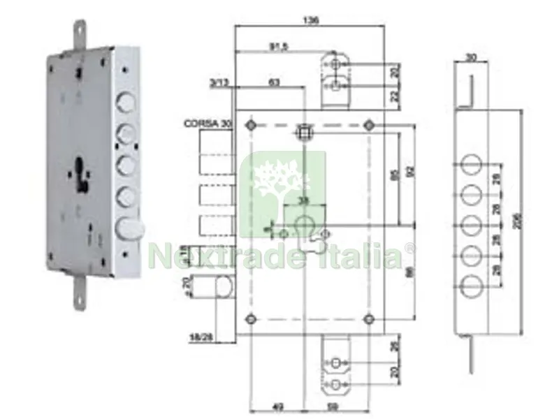 Serratura Tripl. Applicare con CATENACCIO+SCROCCO CIL.EUR. Blindate 668G - mm.63 (0066803280G04) — Lucchetti e catene — rif. FERX.FER476294 Serratura Tripl. Applicare con CATENACCIO+SCROCCO CIL.EUR. Blindate 668G - mm.63 (0066803280G04) — Lucchetti e catene — rif. FERX.FER476294