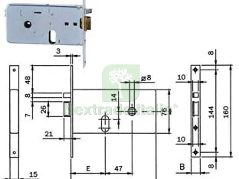 Elettroserratura da Infilare per Fasce MM.76 H 551 - mm.60, frontale mm.20 (5516020) — Serrature e cilindri — rif. FERX.FER476409 Elettroserratura da Infilare per Fasce MM.76 H 551 - mm.60, frontale mm.20 (5516020) — Serrature e cilindri — rif. FERX.FER476409