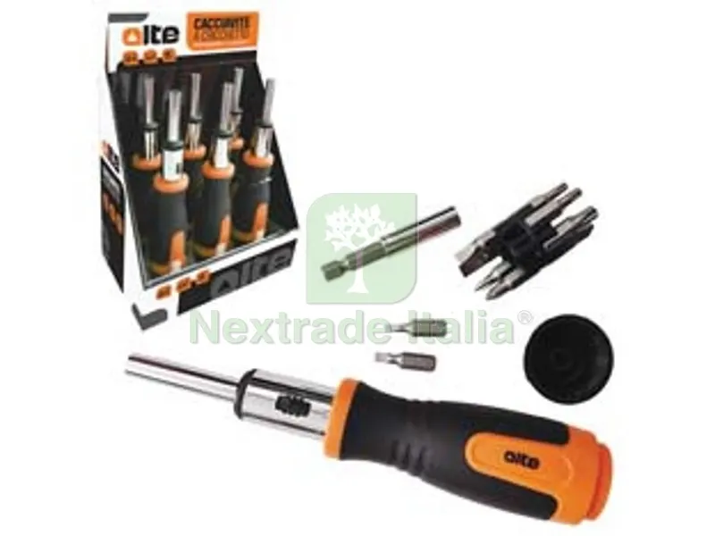 6PZ Giravite a Cricchetto Portainserti con 12 Inserti e 1 Portainserti - in espositore — Inserti e bit per avvitatori — rif. FERX.FER476874
