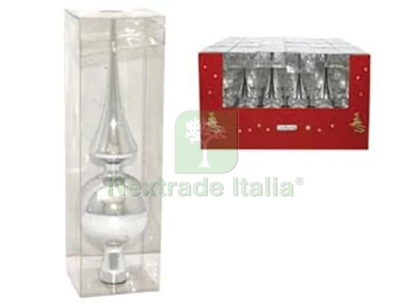 Puntale per Albero di Natale CM.25 Colore Argento — Decorazioni natalizie — rif. FERX.FER477819