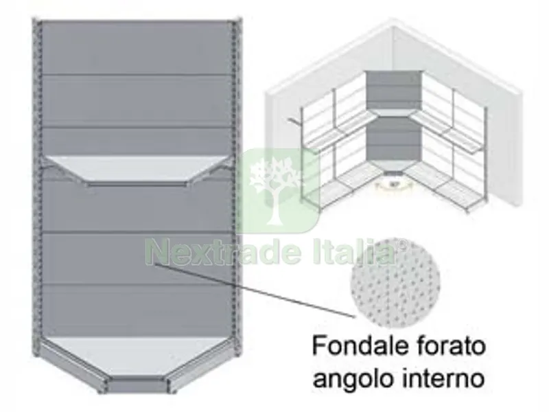 Fondale in Lamiera Forato Angolo Interno MM.400H Grigio RAL 7035 - mm.1000 l.x400 h. — Materiale promozionale e POP — rif. FERX.FER479332 Fondale in Lamiera Forato Angolo Interno MM.400H Grigio RAL 7035 - mm.1000 l.x400 h. — Materiale promozionale e POP — rif. FERX.FER479332