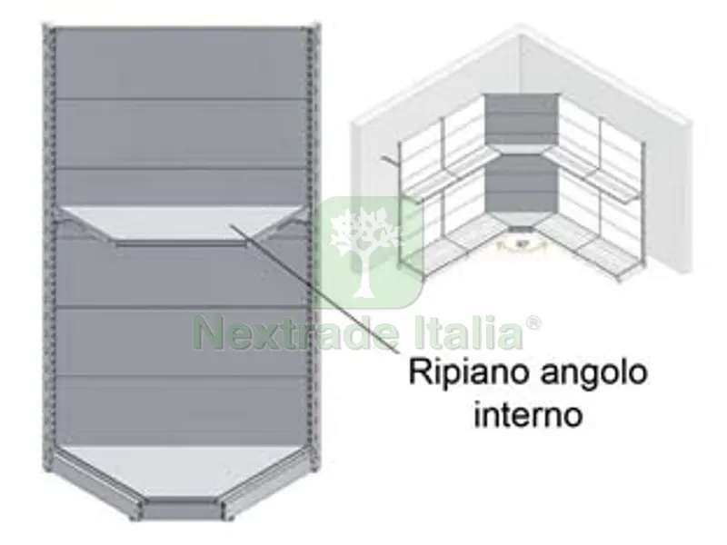 Ripiano in Lamiera Forato Angolo Interno Verniciato Grigio RAL 7035 - mm.400 p. — Casalinghi e organizzazione — rif. FERX.FER479356 Ripiano in Lamiera Forato Angolo Interno Verniciato Grigio RAL 7035 - mm.400 p. — Casalinghi e organizzazione — rif. FERX.FER479356