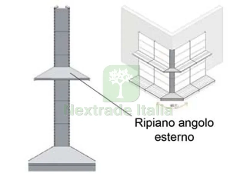 Ripiano in Lamiera Forato Angolo Esterno Verniciato Grigio RAL 7035 - mm.400 p. — Casalinghi e organizzazione — rif. FERX.FER479363 Ripiano in Lamiera Forato Angolo Esterno Verniciato Grigio RAL 7035 - mm.400 p. — Casalinghi e organizzazione — rif. FERX.FER479363