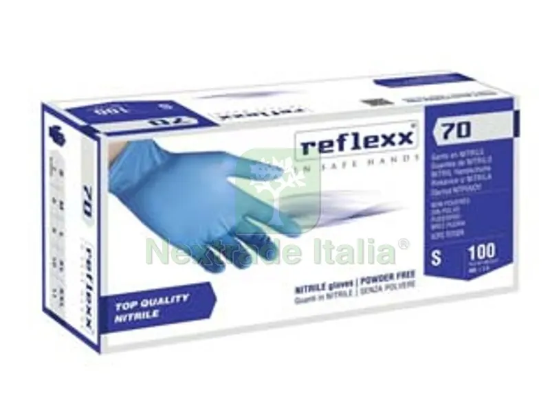 2PZ Guanto in Nitrile GR.4,9 Senza Polvere Celeste - tg.S in conf. da 100 pz. — Guanti da lavoro — rif. FERX.FER480130 2PZ Guanto in Nitrile GR.4,9 Senza Polvere Celeste - tg.S in conf. da 100 pz. — Guanti da lavoro — rif. FERX.FER480130