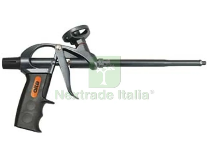SPRUZZATORE PER SCHIUMA POLIURETANICA corpo alluminio nichelato tubo acciaio nichelato grilletto metallo ghiera filettata alluminio completamente rivestita teflon impugnatura e vite regolazio — Adesivi e sigillanti — rif. FERX.FER481052 SPRUZZATORE PER SCHIUMA POLIURETANICA corpo alluminio nichelato tubo acciaio nichelato grilletto metallo ghiera filettata alluminio completamente rivestita teflon impugnatura e vite regolazio — Adesivi e sigillanti — rif. FERX.FER481052