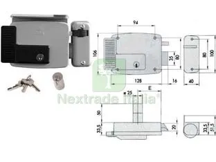 Elettroserratura per Cancelli con Tetto Verniciata 11721 N7 - mm.80 DX (11721801N7) — Serrature e cilindri — rif. FERX.FER481977