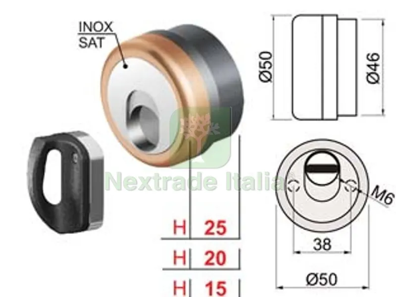 Defender Magnetico Mag Monolito Antiacido MR500 Bronzato - ø mm.50x20h. (MR500-20D1) — Serrature e cilindri — rif. FERX.FER482561