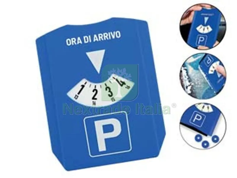 5PZ RASCHIETTO GHIACCIO CON DISCO ORARIO INTEGRATO - cm.15,4x12,4x8h. — Spatole e raschietti — rif. FERX.FER483759