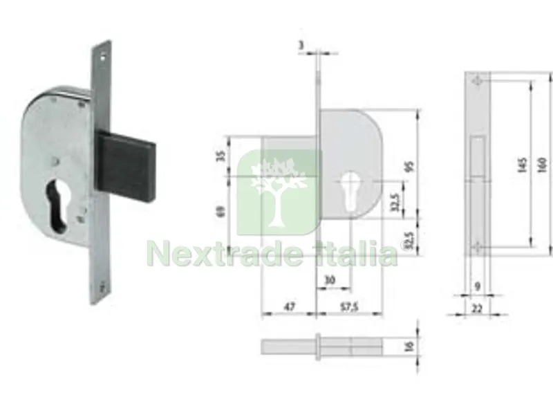 2PZ Serratura Infilare per Cancelli Solo Catenaccio 42122 - mm.30 (42122300) — Lucchetti e catene — rif. FERX.FER484268 2PZ Serratura Infilare per Cancelli Solo Catenaccio 42122 - mm.30 (42122300) — Lucchetti e catene — rif. FERX.FER484268