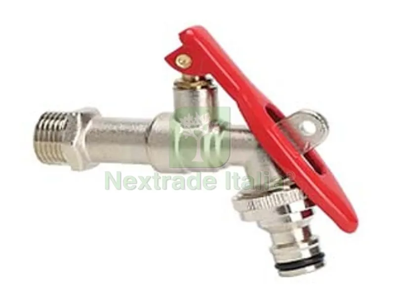 RUBINETTO A SFERA CON MANGLIA A LEVA E CHIUSURA CON LUCCHETTO - M 3/4" con portagomma F 1" — Tubi e raccordi — rif. FERX.FER490115 RUBINETTO A SFERA CON MANGLIA A LEVA E CHIUSURA CON LUCCHETTO - M 3/4" con portagomma F 1" — Tubi e raccordi — rif. FERX.FER490115