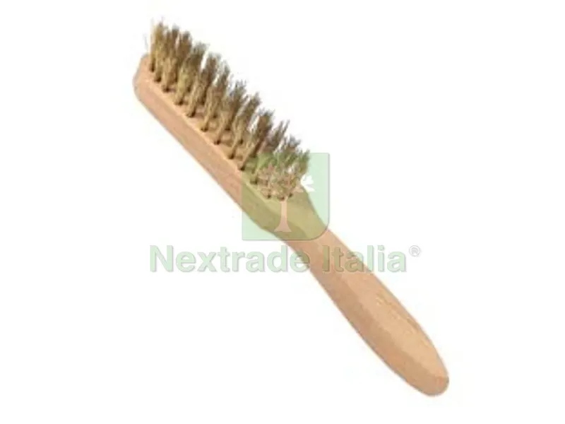 12PZ Spazzola Acciaio con Manico Curvo dimensioni mm.262x44x30 4 ranghi — Spazzole metalliche manuali — rif. FERX.FER486002