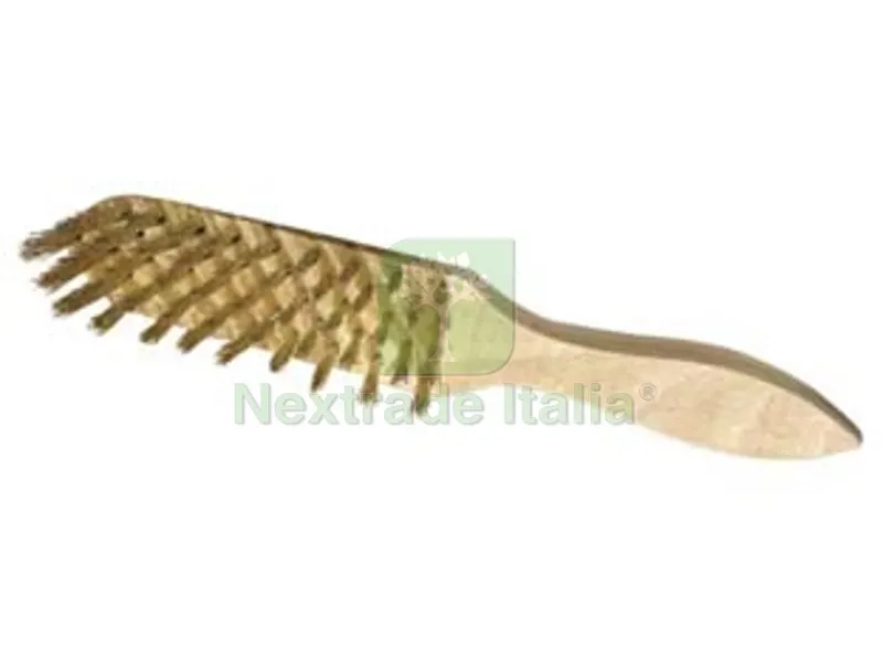 12PZ Spazzola Acciaio con Manico Curvo dimensioni mm.275x44x37 6 ranghi — Spazzole metalliche manuali — rif. FERX.FER486019