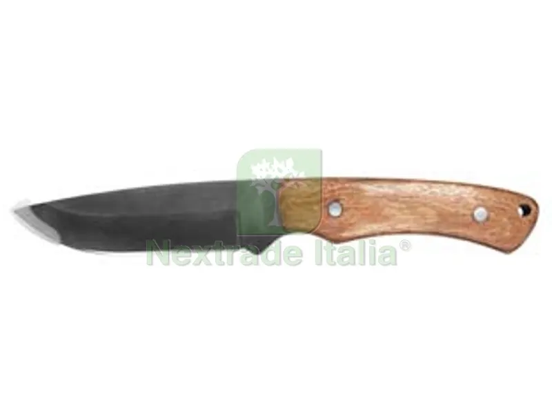 COLTELLO LAMA INOX CON MANICO IN LEGNO E FODERO — Attrezzi da giardino — rif. FERX.FER486101