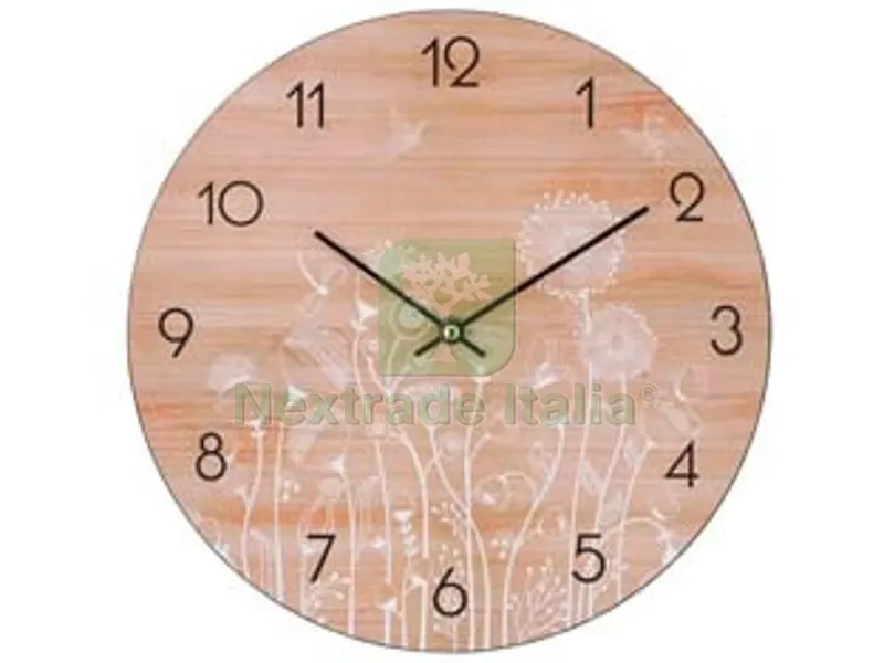 Orologio Muro Fiori e Legno - ø cm.30 — Casalinghi e organizzazione — rif. FERX.FER486682 Orologio Muro Fiori e Legno - ø cm.30 — Casalinghi e organizzazione — rif. FERX.FER486682