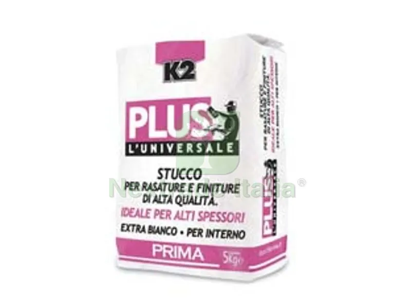 4PZ K2 Plus L'universale Stucco per Rasature e Finiture Alti Spessori - Kg.5 in sacco — Stucchi e rasanti — rif. FERX.FER488532 4PZ K2 Plus L'universale Stucco per Rasature e Finiture Alti Spessori - Kg.5 in sacco — Stucchi e rasanti — rif. FERX.FER488532