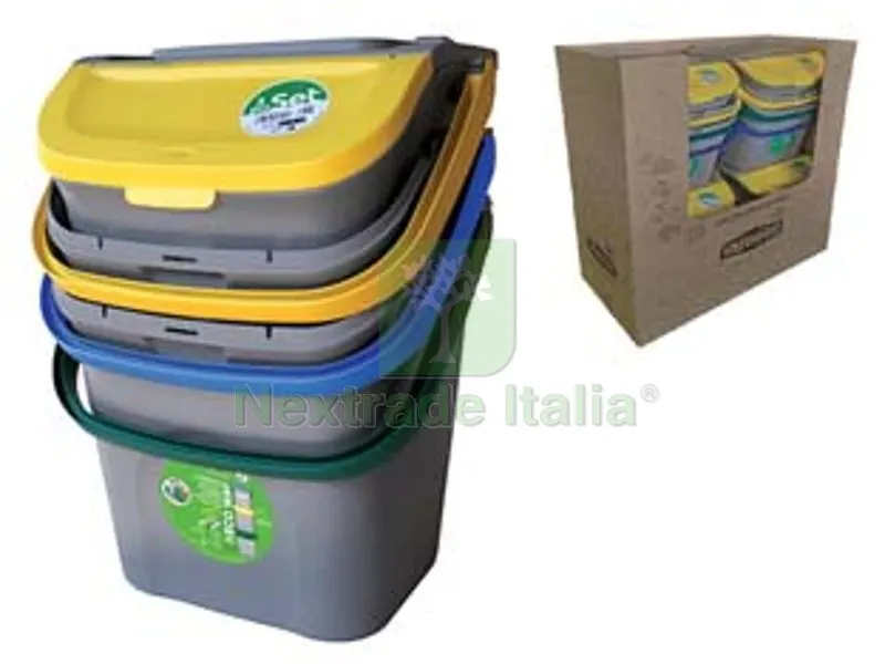 Set Pattumiera per Raccolta Differenziata LT.28 PZ.3 - cm.38,5x37x51h. — Casalinghi e organizzazione — rif. FERX.FER496070 Set Pattumiera per Raccolta Differenziata LT.28 PZ.3 - cm.38,5x37x51h. — Casalinghi e organizzazione — rif. FERX.FER496070