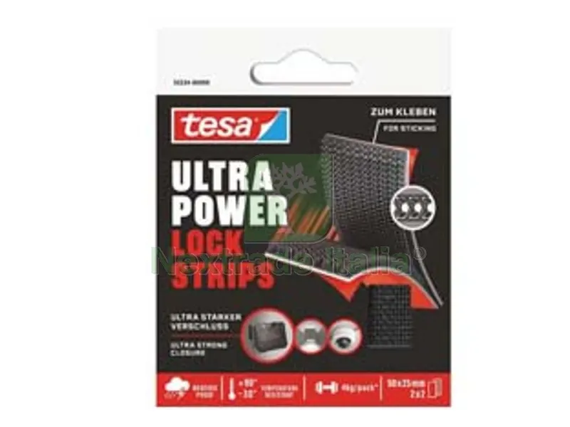 3PZ Striscie Adesive Ultra Power Lock 2 Paia 55234 - mm.25x50 — Adesivi e sigillanti — rif. FERX.FER489126 3PZ Striscie Adesive Ultra Power Lock 2 Paia 55234 - mm.25x50 — Adesivi e sigillanti — rif. FERX.FER489126