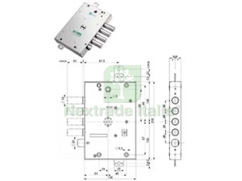 Serr. Tripl. Appl. con SCR. D.MAP. Blindate 52175NAPM/28 Attacco Napoli - mm.63 DX/SX (52175NAPM 36S) — Serrature e cilindri — rif. FERX.FER489737 Serr. Tripl. Appl. con SCR. D.MAP. Blindate 52175NAPM/28 Attacco Napoli - mm.63 DX/SX (52175NAPM 36S) — Serrature e cilindri — rif. FERX.FER489737