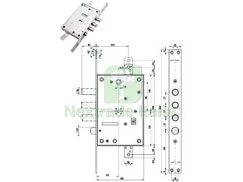 Serratura Triplice Infilare con Scrocco Doppia Mappa Blindate 52771/37 - mm.63 DX/SX (52771ML37 36) — Chiavi grezze e duplicati — rif. FERX.FER489751 Serratura Triplice Infilare con Scrocco Doppia Mappa Blindate 52771/37 - mm.63 DX/SX (52771ML37 36) — Chiavi grezze e duplicati — rif. FERX.FER489751