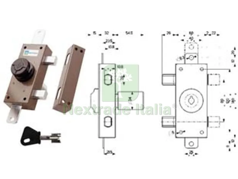 Serratura Triplice Applicare con Pomolo a Pompa 34329 - mm.30 cilindro ø mm.34 (34329V600X) — Serrature e cilindri — rif. FERX.FER489768 Serratura Triplice Applicare con Pomolo a Pompa 34329 - mm.30 cilindro ø mm.34 (34329V600X) — Serrature e cilindri — rif. FERX.FER489768