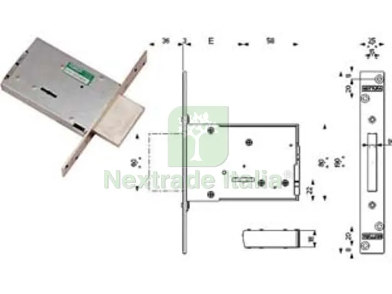 SERRATURA DA INFILARE DOPPIA MAPPA 40702 - mm.60 (4070260C6) — Chiavi grezze e duplicati — rif. FERX.FER489850 SERRATURA DA INFILARE DOPPIA MAPPA 40702 - mm.60 (4070260C6) — Chiavi grezze e duplicati — rif. FERX.FER489850