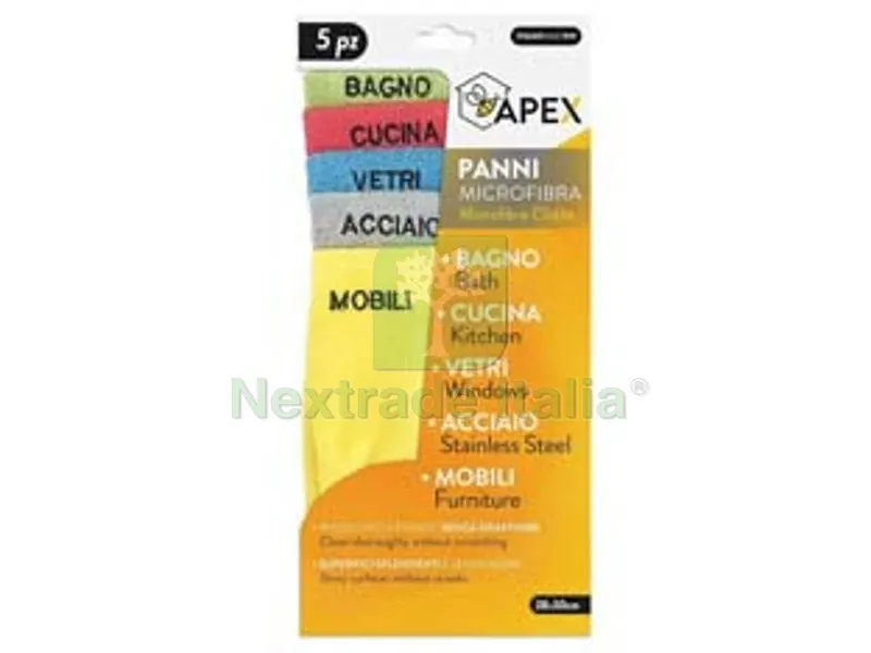 6CF Set 5 Panni Microfibra con Destinazioni D'uso - cm.38x30 (15099) — Casalinghi e organizzazione — rif. FERX.FER489904