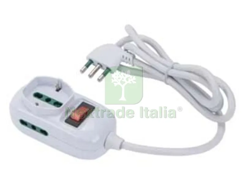 2PZ Multipresa 3 Posti Bipasso + 1 Schuko con Interrutt Linea Triax Bianca - bianca 421454 — Interruttori e prese — rif. FERX.FER490191